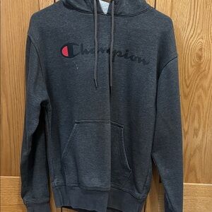 Champion Charcoal Hoodie with Logo